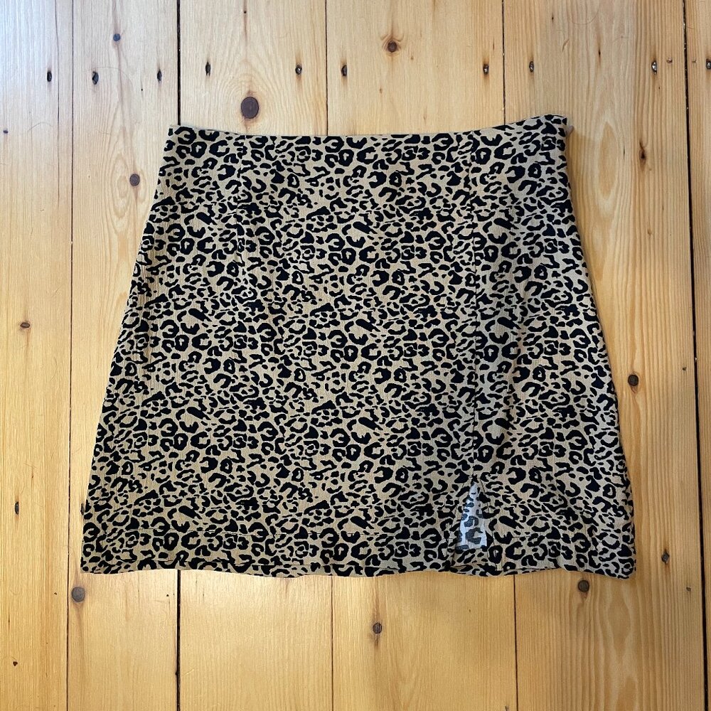 Free People leopard print mini skirt